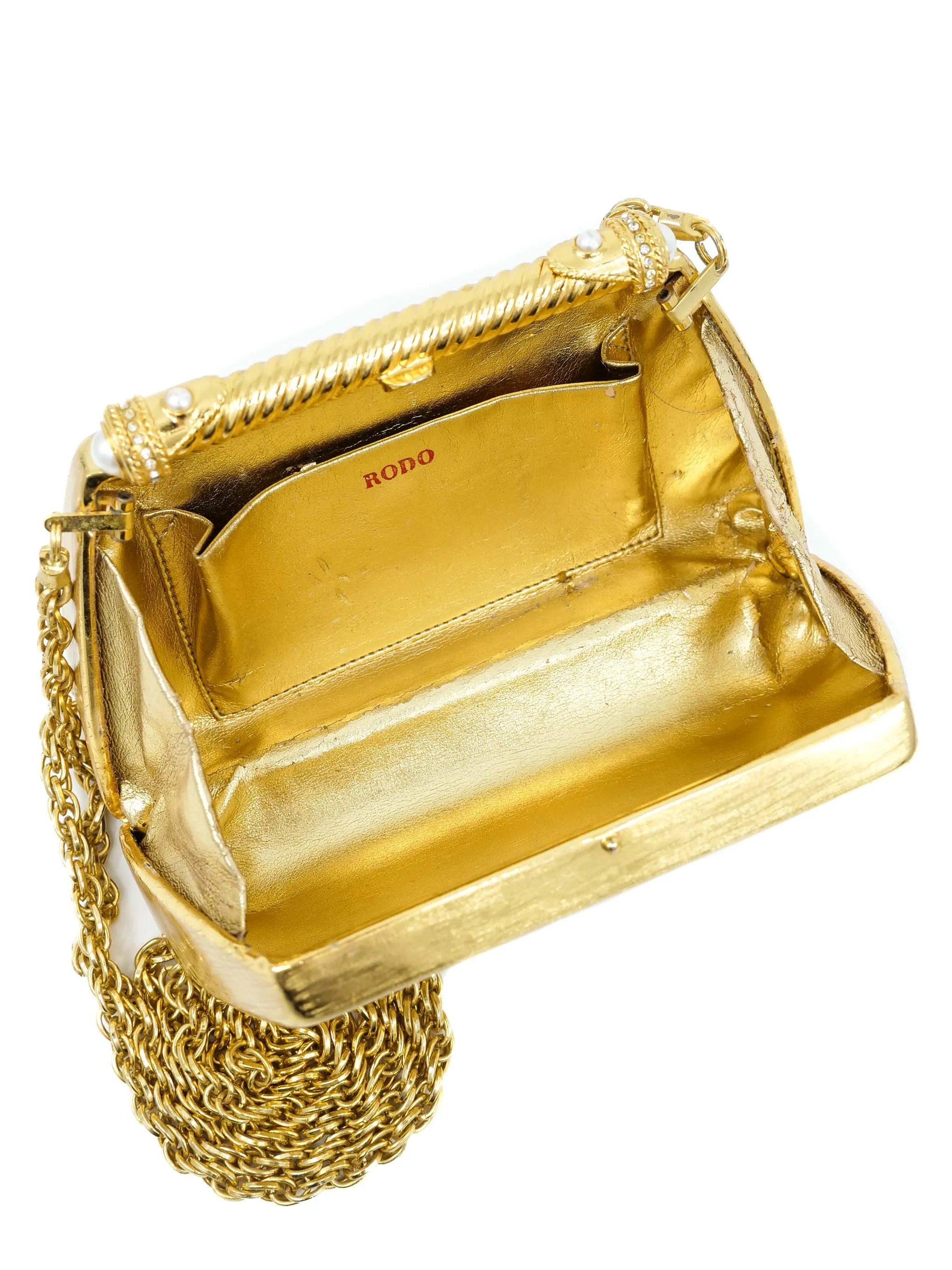 1970s Rodo Etched Goldtone Clutch