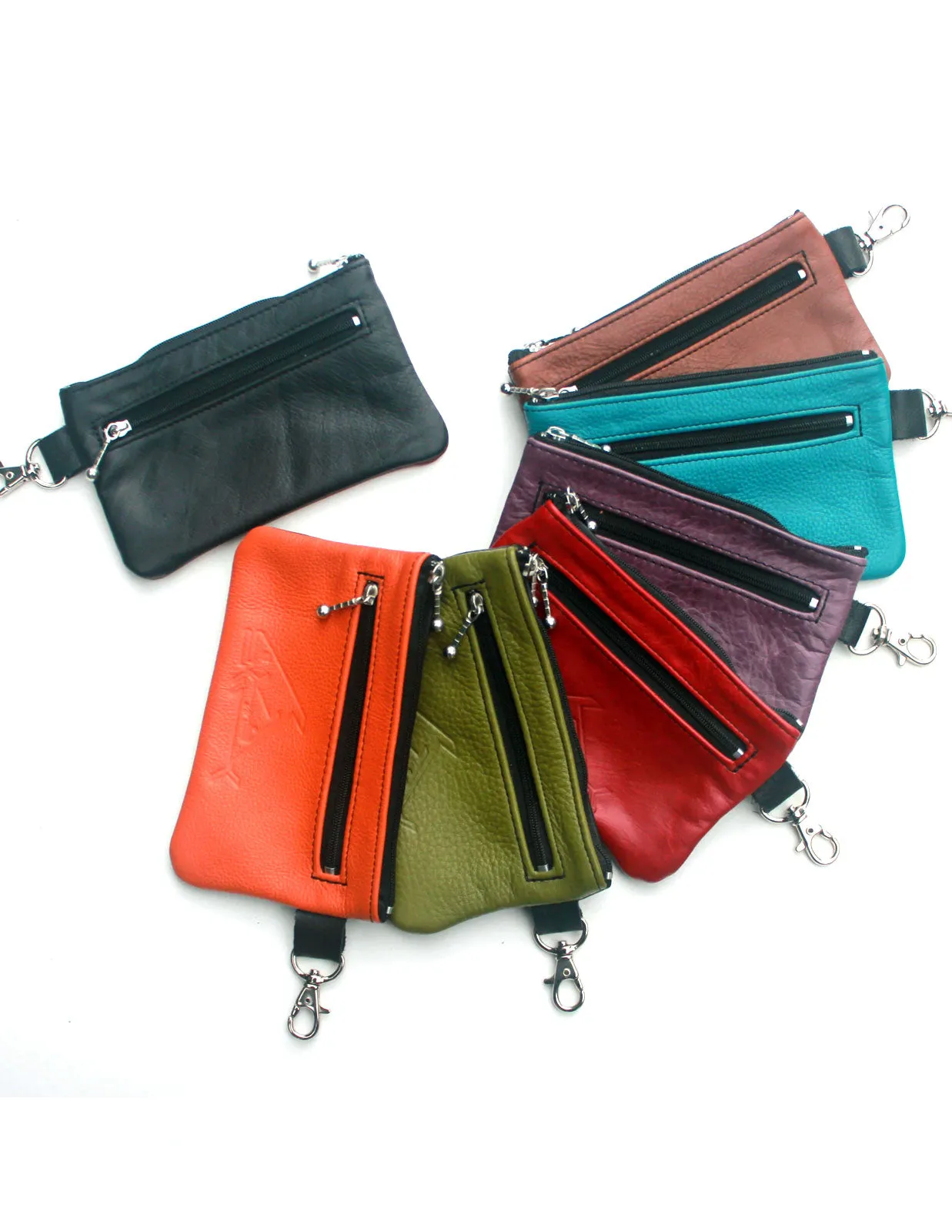 6” Leather Wristlet or Snap Hook Wallet