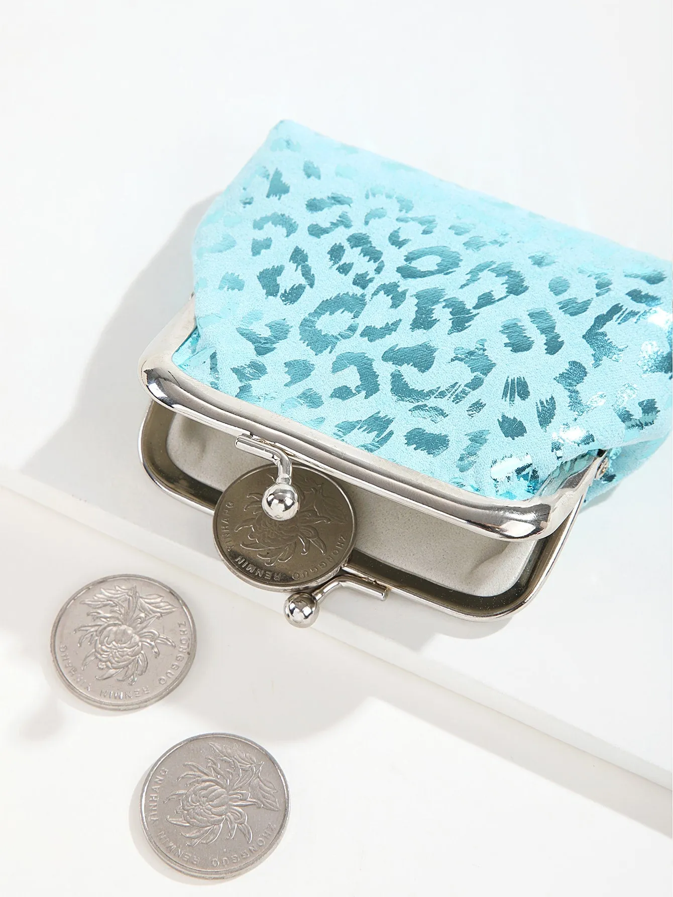 Animal Pattern Holographic Kiss Lock Coin Purse Change Pouch Card Holder Coin