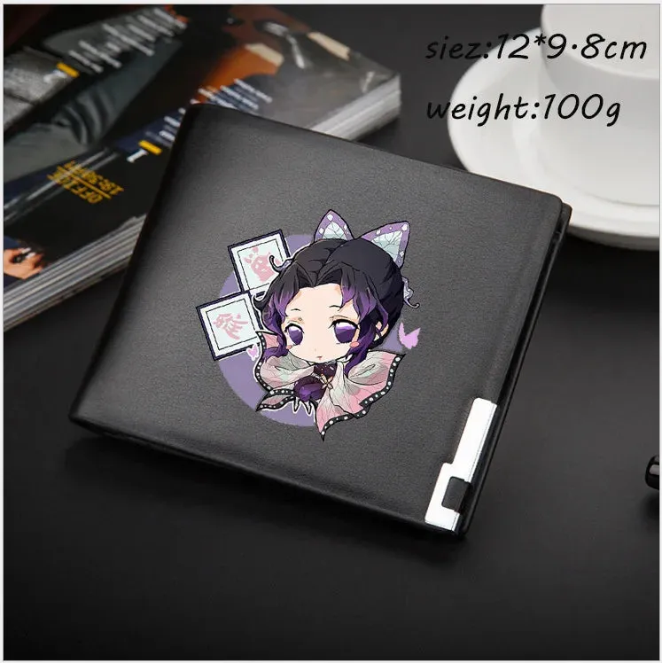 Anime Demon Slayer Wallet Kimetsu No Yaiba Cartoon Men's Short Coin Purse PU Wallet Adult Kids Card Holder Purse Children Gift