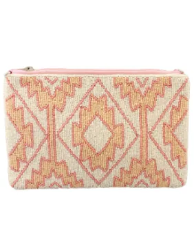 Blush Seed Bead Clutch Bag