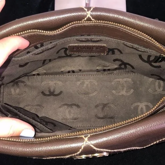 CHANEL Brown Wild Stitch with Chain Strap