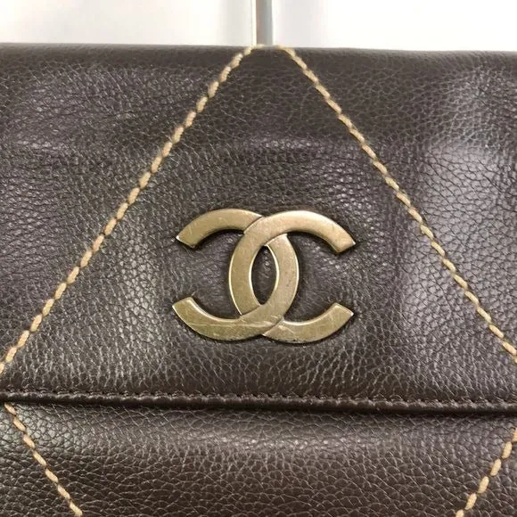 CHANEL Brown Wild Stitch with Chain Strap
