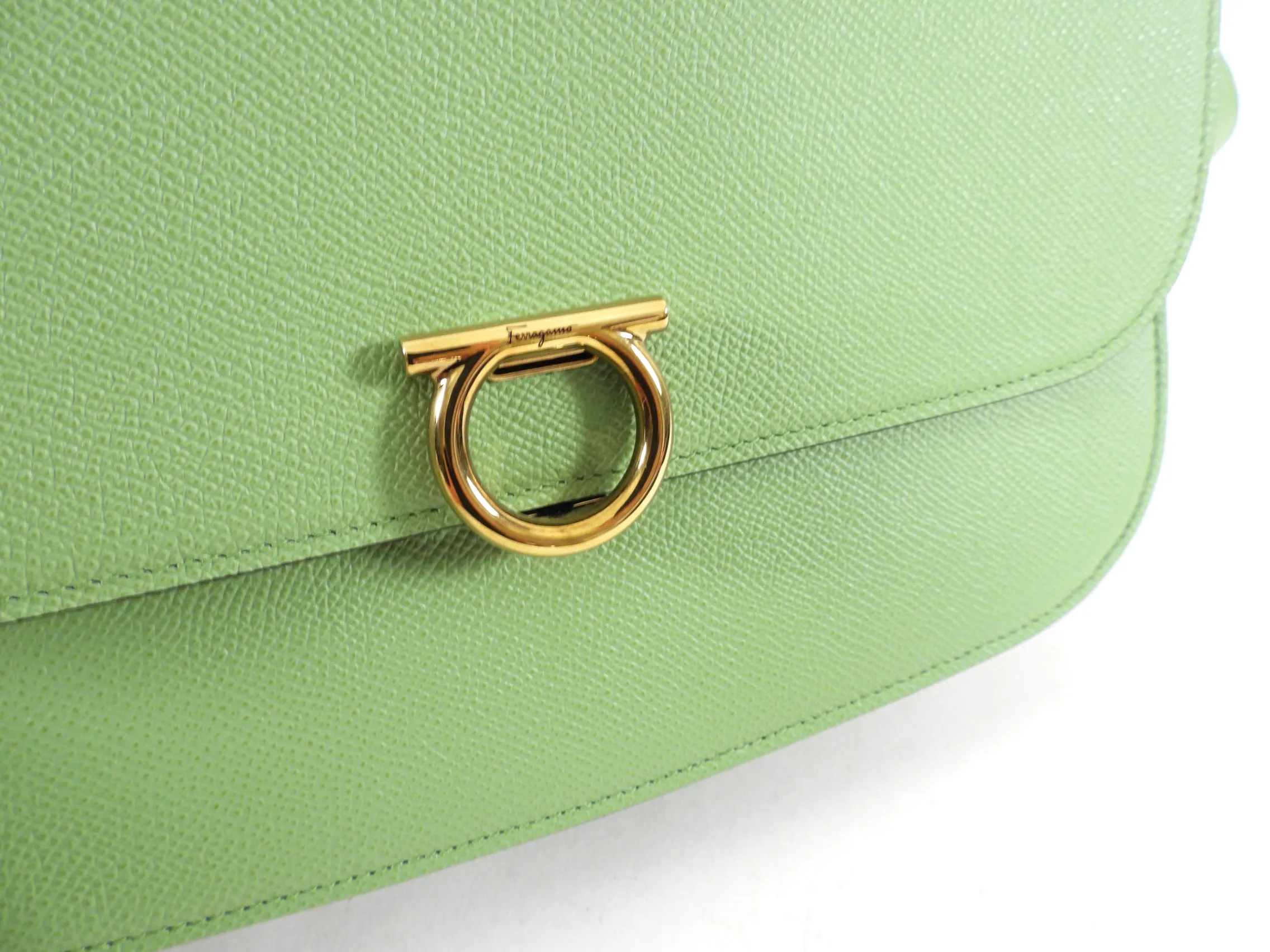 Ferragamo Mint Green Hedren Crossbody Gancini Bag