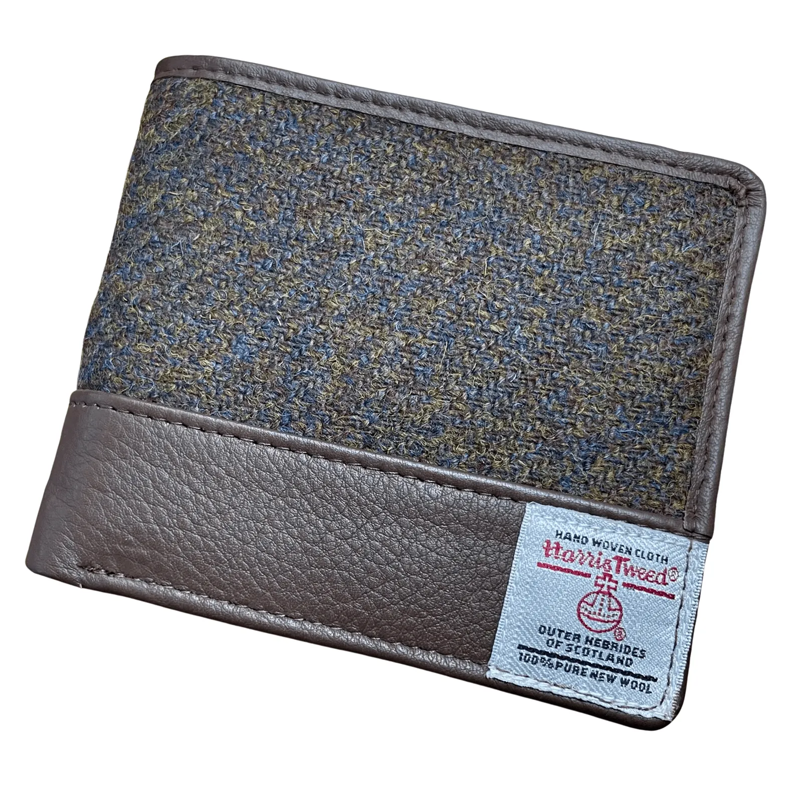Harris Tweed Wallet - Blue Brown Twill