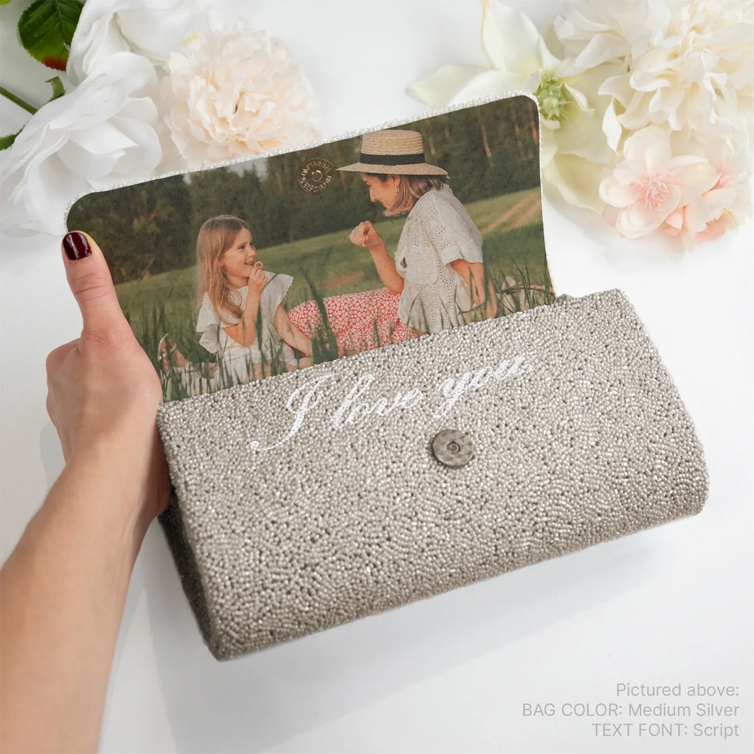 I Love You Mom Clutch Bag - FOG
