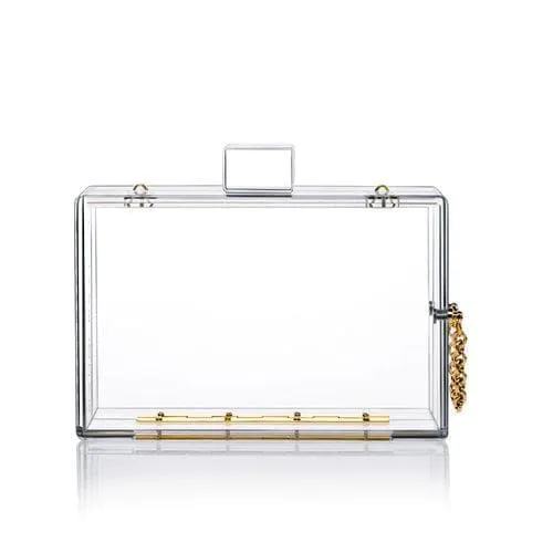 MILANBLOCKS Transparent Acrylic Clear Clasp Clutch