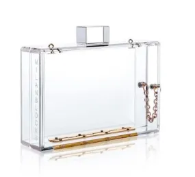 MILANBLOCKS Transparent Acrylic Clear Clasp Clutch