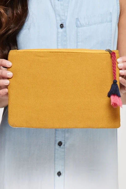 Mirrored Embroidered Clutch