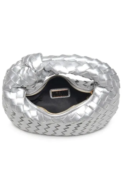 NEW!! Madison Knotted Clutch in Silver