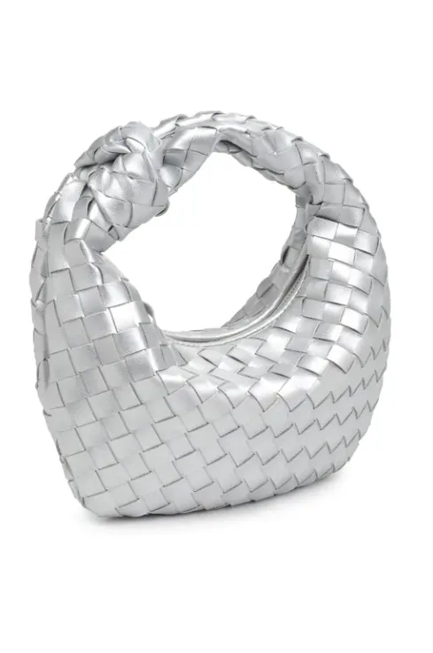 NEW!! Madison Knotted Clutch in Silver