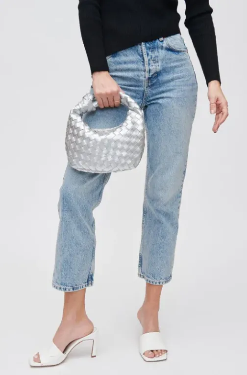 NEW!! Madison Knotted Clutch in Silver