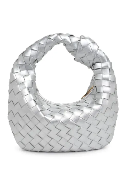 NEW!! Madison Knotted Clutch in Silver