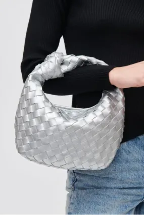 NEW!! Madison Knotted Clutch in Silver