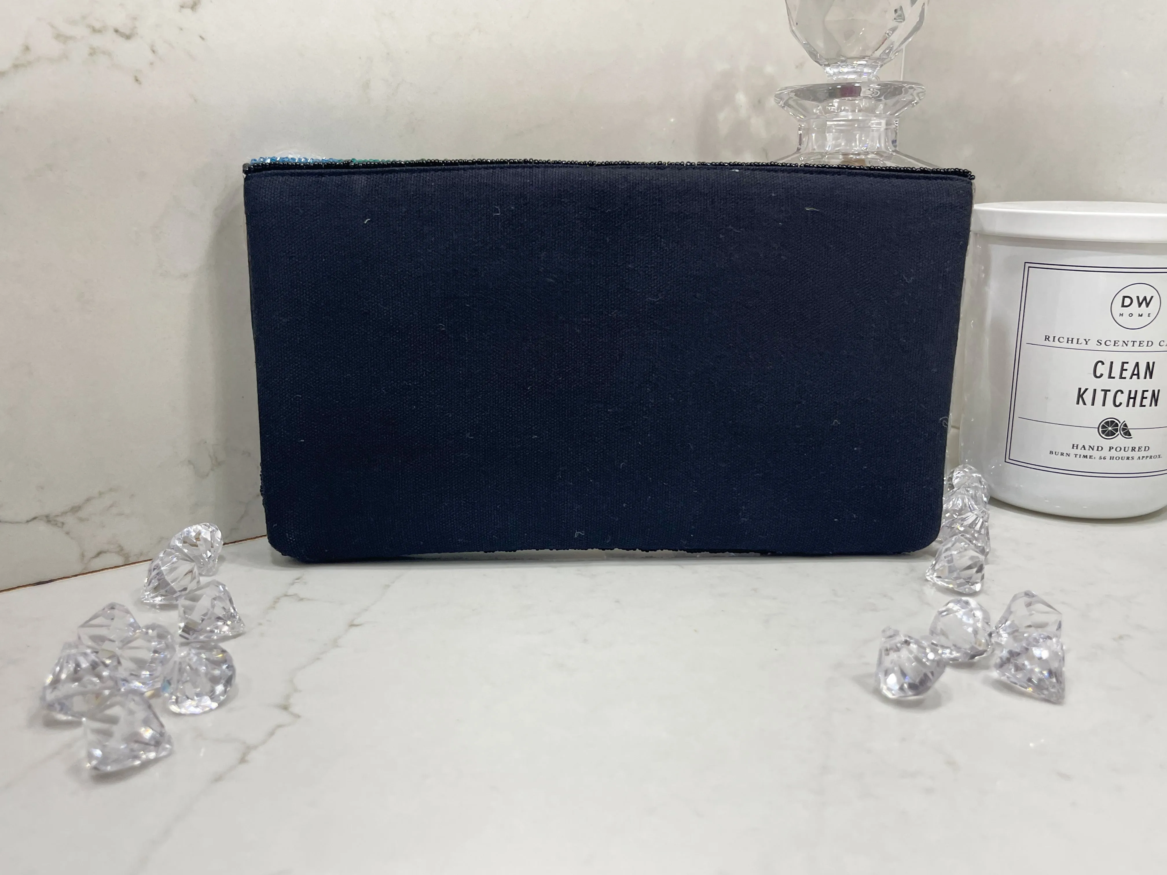 RAINBOW SEED BEEDED CLUTCH