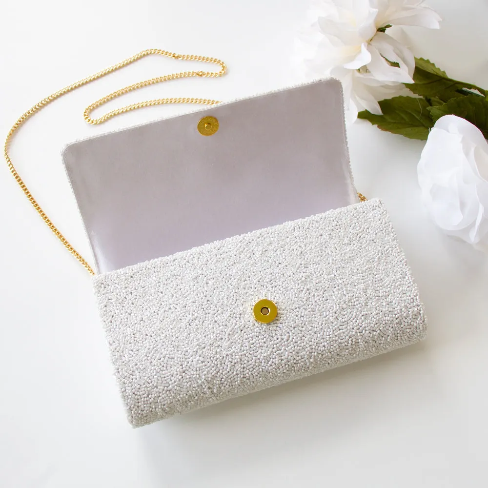Rose Gold Personalized Hand Beaded Clutch (FOG)
