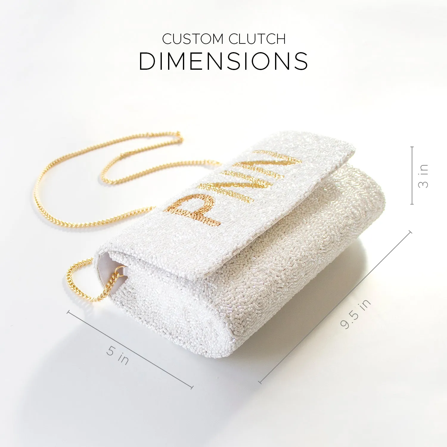 Rose Gold Personalized Hand Beaded Clutch (FOG)