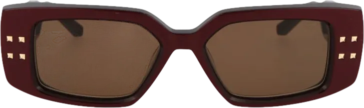 Valentino Wine Red V - Cinque Sunglasses In Case